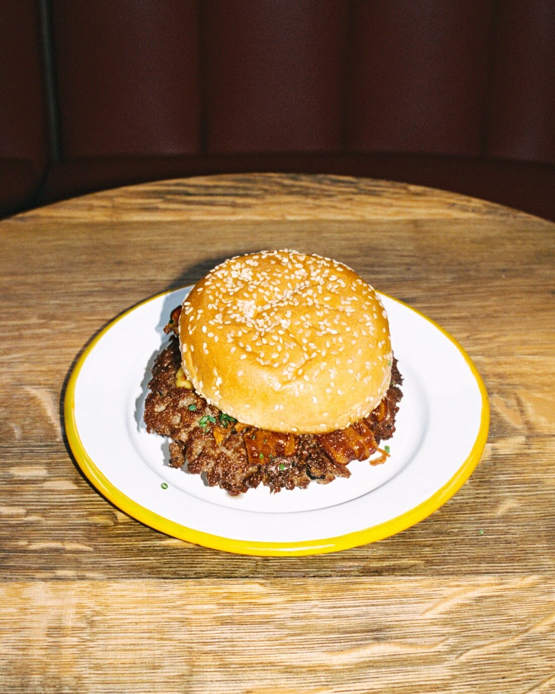 Smash burger on a plate